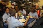 Students tasting real Navy food